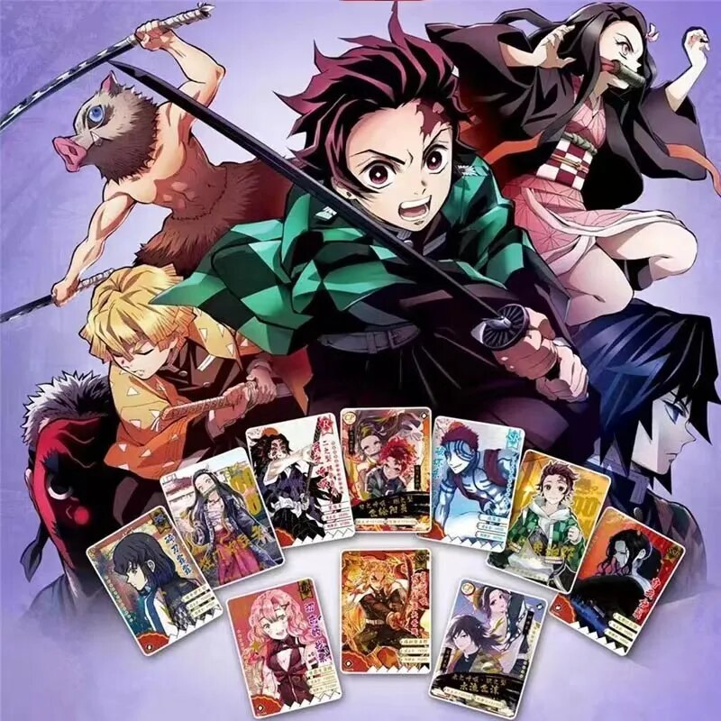 Nuevas cartas Demon Slayer Anime Tcg colección de pasatiempo Kamado Tanjirou juego de mesa para niños juguete de batalla regalo de cumpleaños