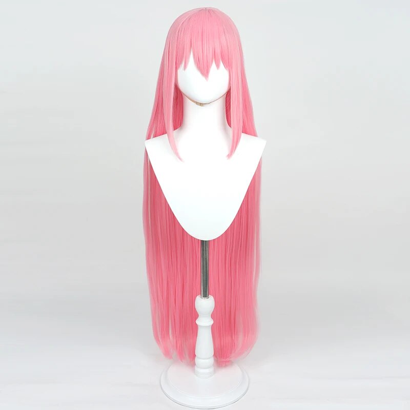 New Megurine Luka Cosplay Wig 100cm Long Pink Straight Heat Resistant Synthetic Hair Halloween