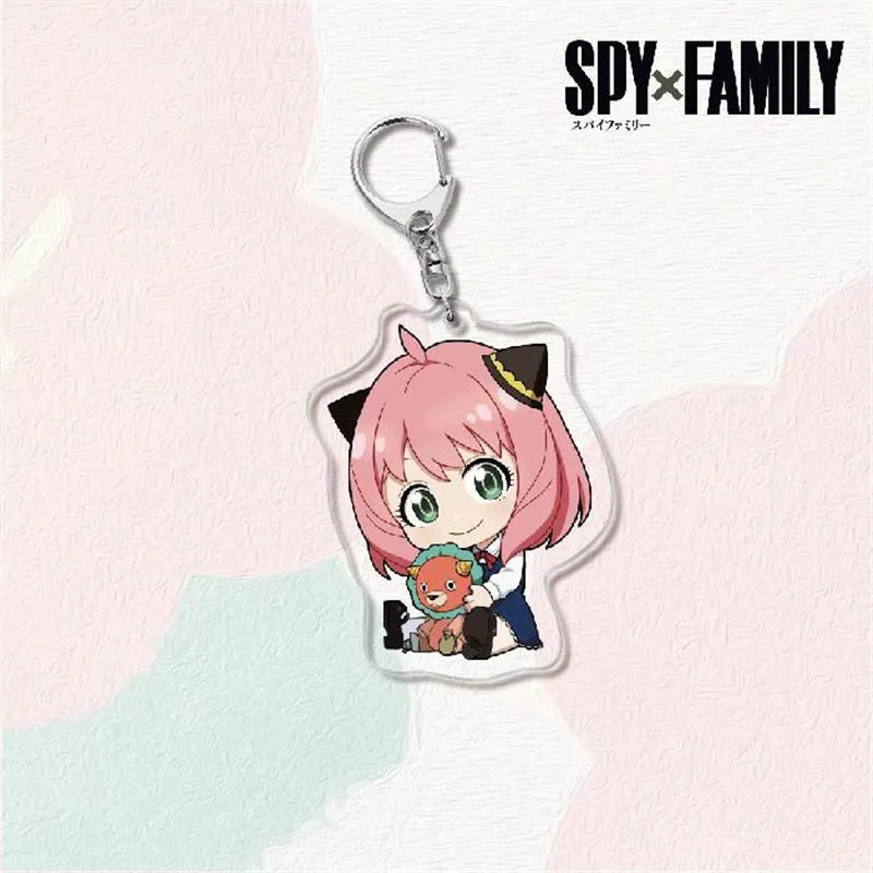 Kawaii SPY X FAMILY Cosplay Keychain Twilight Yor Forger Anya Forger Keyring Cartoon Print Acrylic Key Chain Ring Anime Jewelry