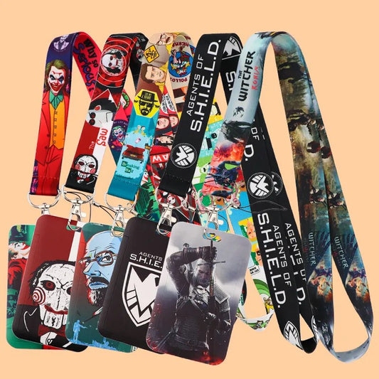 Cool Stuff Movie Credential Holder Key Chain Neck Lanyard For Passport Card Anime Credit Card Holder Keychain Strap Key Ring