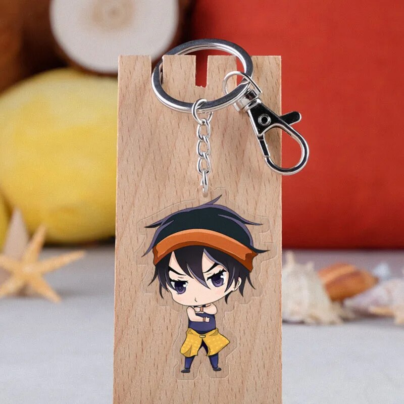 Anime JOJO Bizarre Adventure Keychain Cartoon Figure Acrylic Pendent Keyring