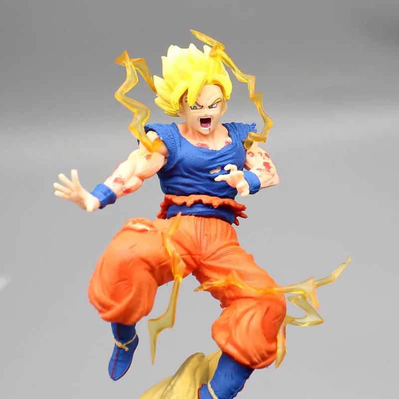 Dragon Ball Z 22cm Anime Figure Son Goku Vs Buu Battle Goku Figures Gk Figurine Model Pvc Statue Collectible Decoration Doll Toy