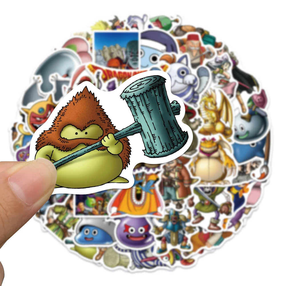 50pcs Cartoon Game Dragon Quest Anime Stickers For Luggage Laptop Phone Vinyl Waterproof Graffiti Skateboard Car Decals