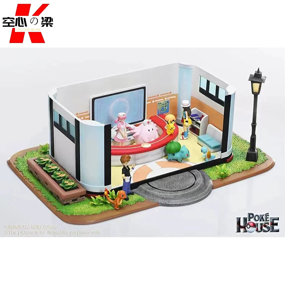 [1/20 Scale World] Pokémon Center & Nurse Joy & Chansey Toy Figure Decoration