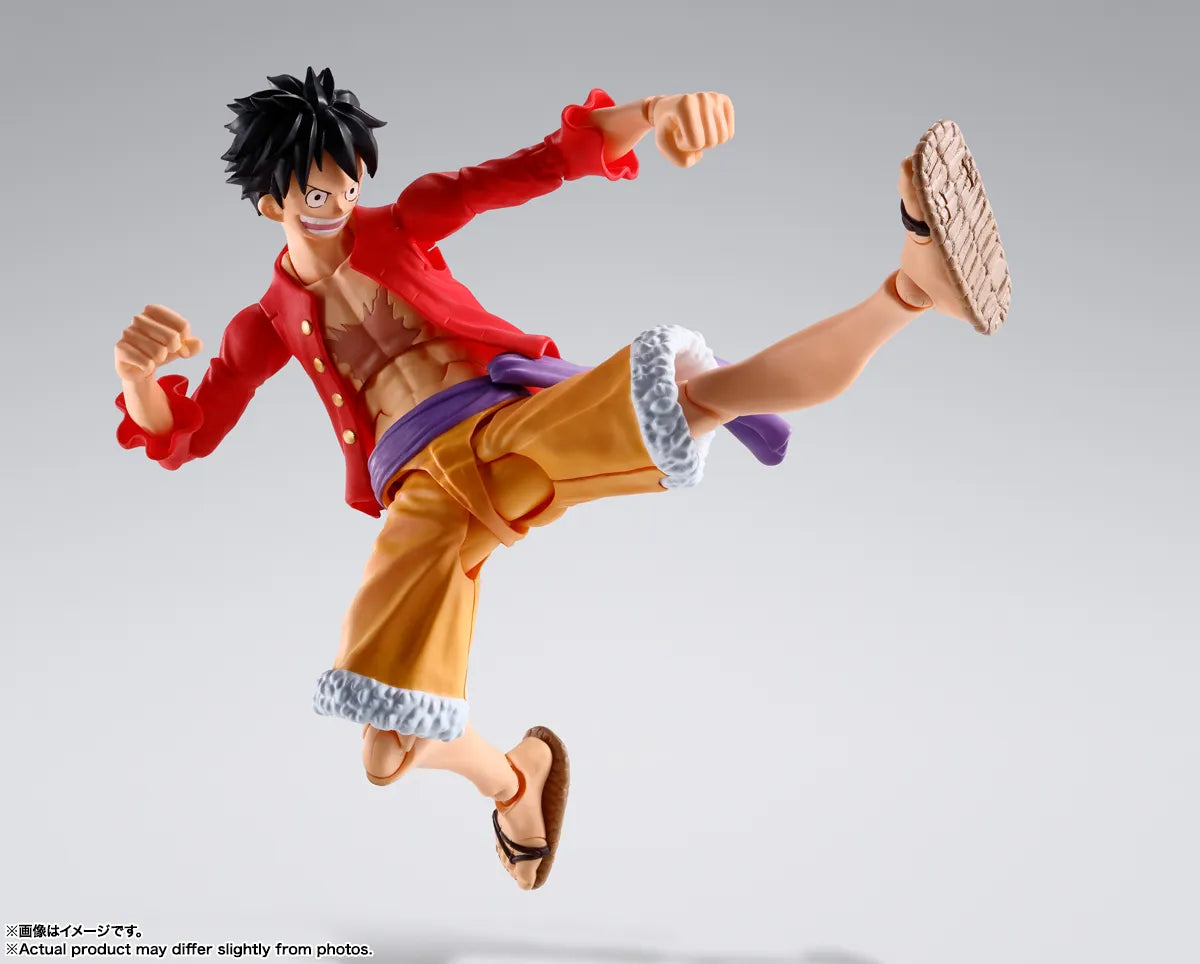 In Stock One Piece Luffy S.H.Figuarts Anime Original Monkey D Luffy PVC Action Figures The Raid on Onigashima Toys for Children