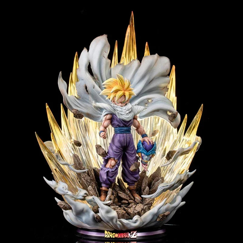 42cm Anime Dragon Ball Figure Super Saiyan Son Gohan PVC Action Figure with Light Effect Collection Desktop Statue Toys Gifts