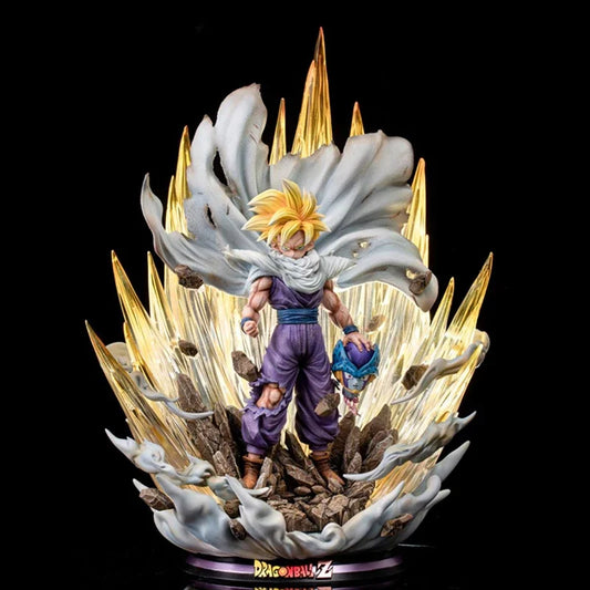 42cm Anime Dragon Ball Figure Super Saiyan Son Gohan PVC Action Figure with Light Effect Collection Desktop Statue Toys Gifts