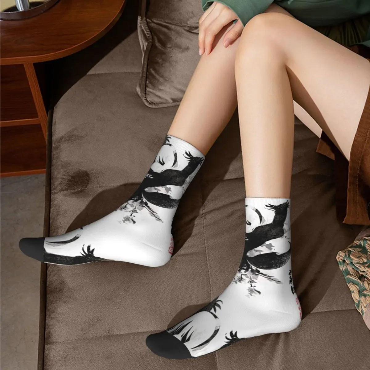 NieR Automata 2B Japan Ink Socks Polyester Funny Happy Game Waifu Socks Spring Summer Autumn Winter Middle Tube Socks Gifts