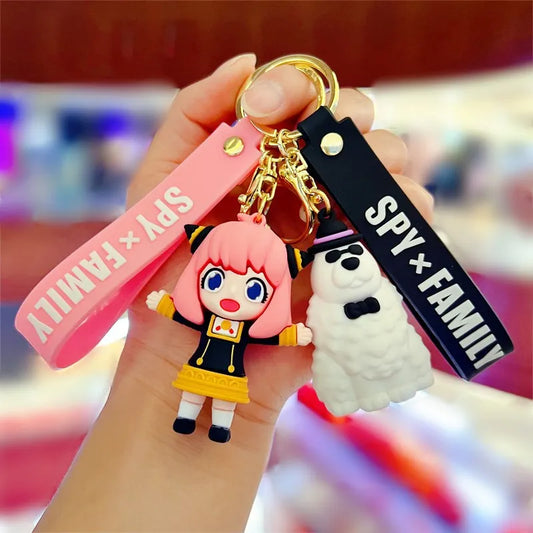 Spy X Family 3D muñeca de goma suave accesorios de Cosplay llaveros Crepúsculo Anya Yor Loid Forger llavero colgante bolsa de coche regalos colgantes