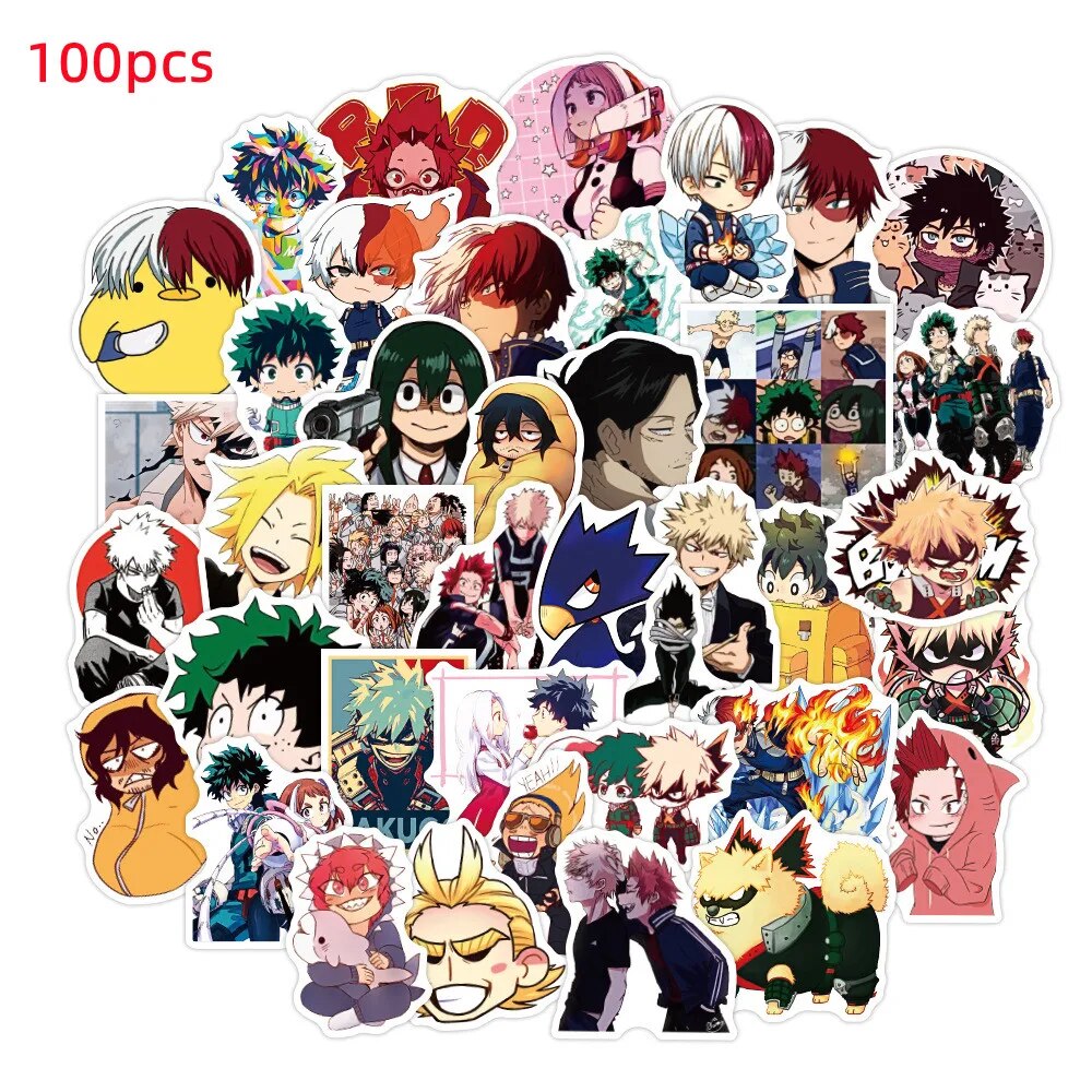 100Pcs/Set Classic Anime stickers One Piece Sailor Moon Kawaii Sticker for Laptop Skateboard Computer Waterproof Decal Toys