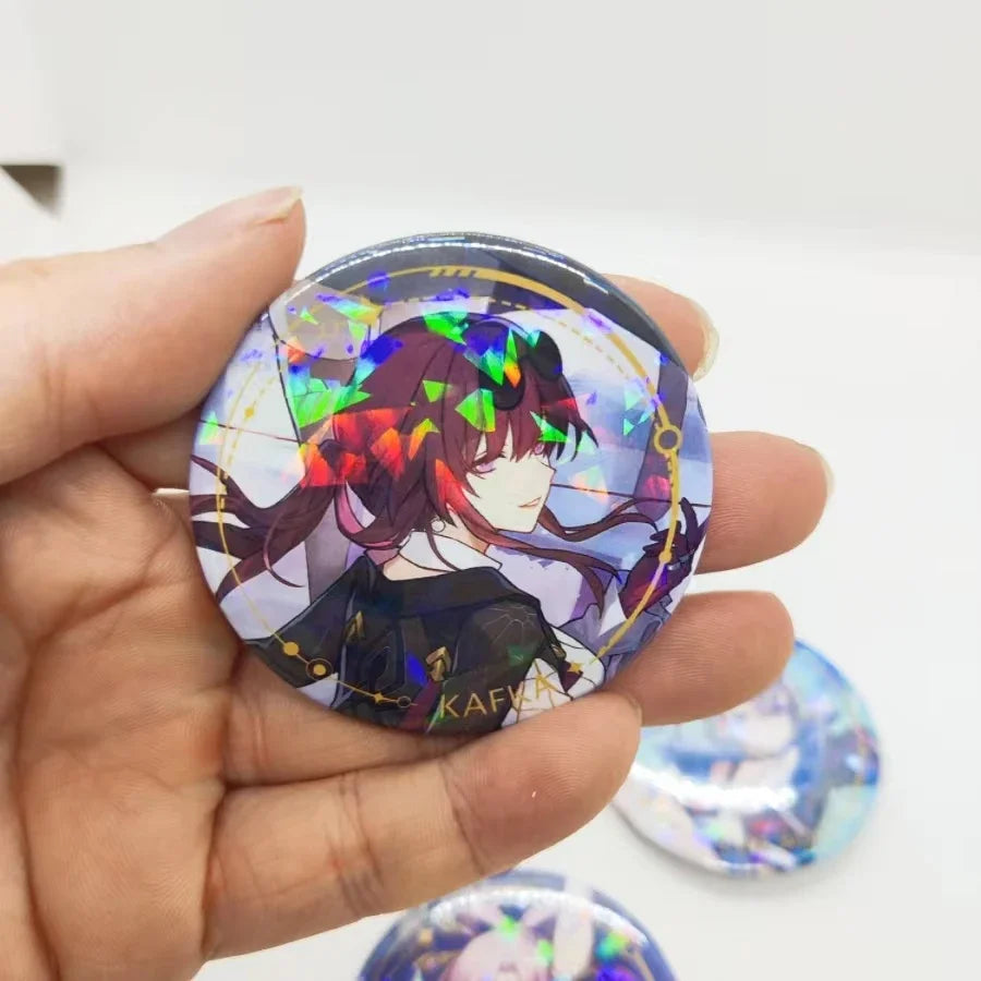 58mm Game Honkai Star Rail Brooch Pins Anime Badge Cosplay DR Ratio Argenti Himeko Accessories Clothes Backpack Decoration Gifts