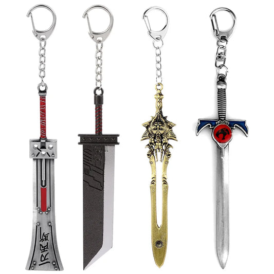 Game Keychains Cosplay Game Final Fantasy Handmade Weapon Toy Pendant Keyring Jewelry For Men Women Car Key Bag Deco Accessories