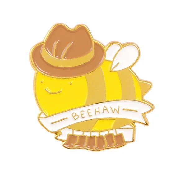 Bee Happy Enamel Pins Collection Cartoon Honey Bee Meme RWBY Animal Insect Brooches Badges Lapel Pin For Men Women Kids Gifts