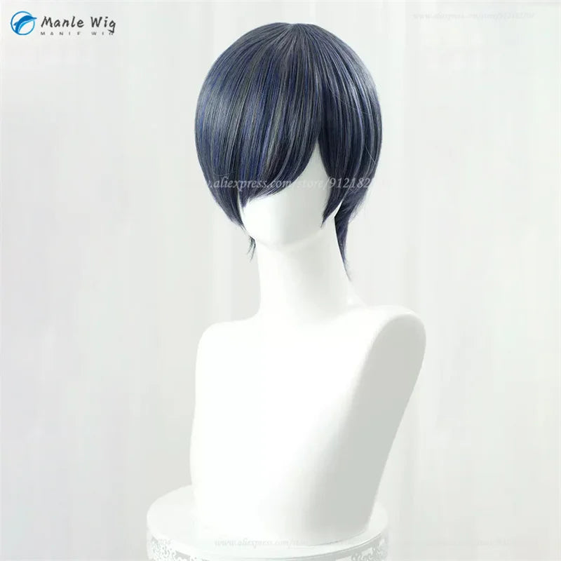 Anime Black Butler Cosplay Ciel Phantomhive Cosplay Wig Blue Grey Wig Heat Resistant Halloween Party Women Men Wigs + Wig Cap