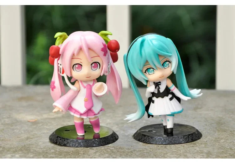 10cm Anime Hatsune Miku Kagamine Rin Len Luka Kawaii Figure Collect Model Toys Doll Key Chain Pendant Gifts