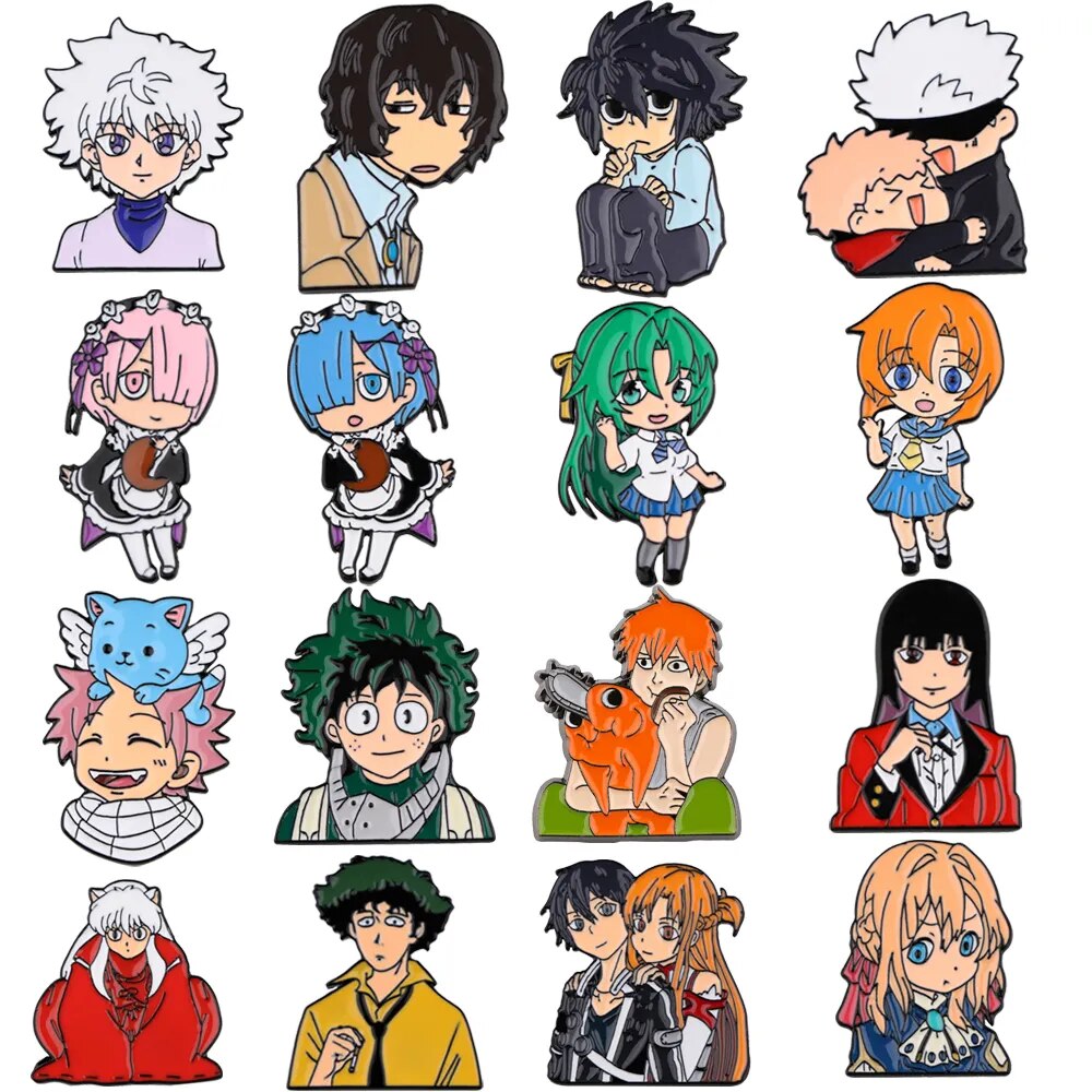 Broche broches en ropa regalo de Año Nuevo Bungo Stray Dogs accesorios de Anime insignias con Pin esmaltado de Anime joyería Linda Manga