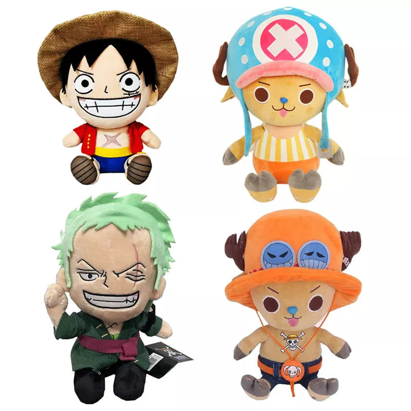 Figuras de Anime originales de una pieza de 25CM, juguetes de peluche para Cosplay, Zoro Luffy Chopper Ace Law, muñecos bonitos, colgantes de dibujos animados, regalo de Navidad para niños