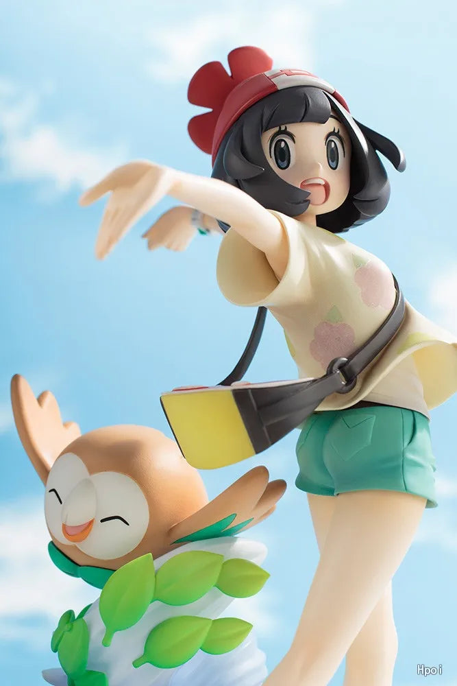 Original Kotobukiya 1/8 ARTFX J Pokémon Sun and Moon Selene Rowlet PVC Action Figure Anime Model Toys Collection Doll Gift