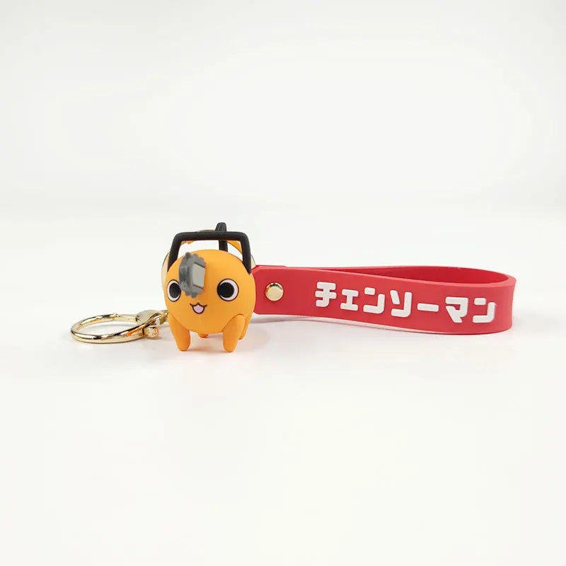 Chainsaw Man 3D Rubber Q Version Keychain Cute Anime Pochita Makima Ornament Bag Pendant Cosplay Props Toys Key Chain Keyring