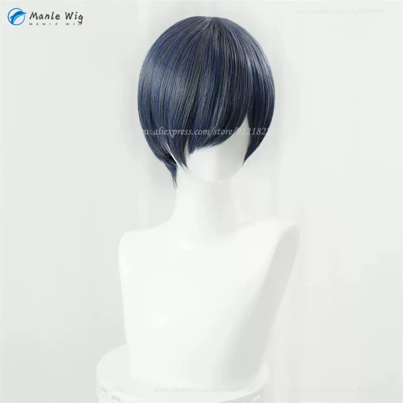 Anime Black Butler Cosplay Ciel Phantomhive Cosplay Wig Blue Grey Wig Heat Resistant Halloween Party Women Men Wigs + Wig Cap