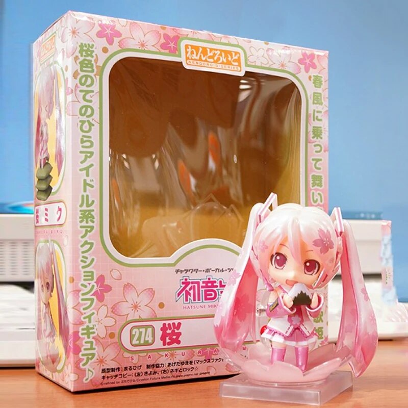 10cm Anime Hatsune Miku Action Figure Sakura Miku 274 Kagamine Rin 189 Kagamine Len 190 PVC Model Toys Vocaloid Gift Doll Toys