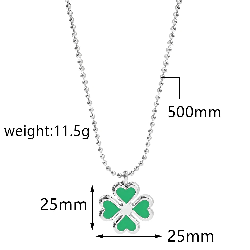 Anime Tokyo Avengers Four Leaf Clover Necklace Hinata Tachibana Fashion Pendant Chain Necklaces Women Girl Choker Jewelry Gifts