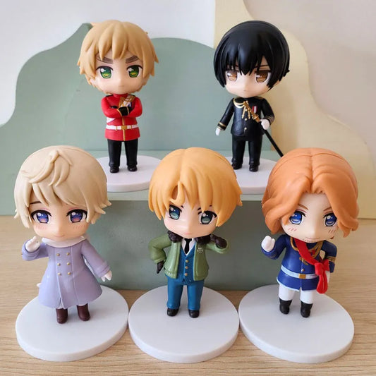 5pcs/set Hetalia Axis Power Anime Figure Feliciano Vargas Hetalia World Stars PVC Action Figure 9CM Collection Model Toy Doll