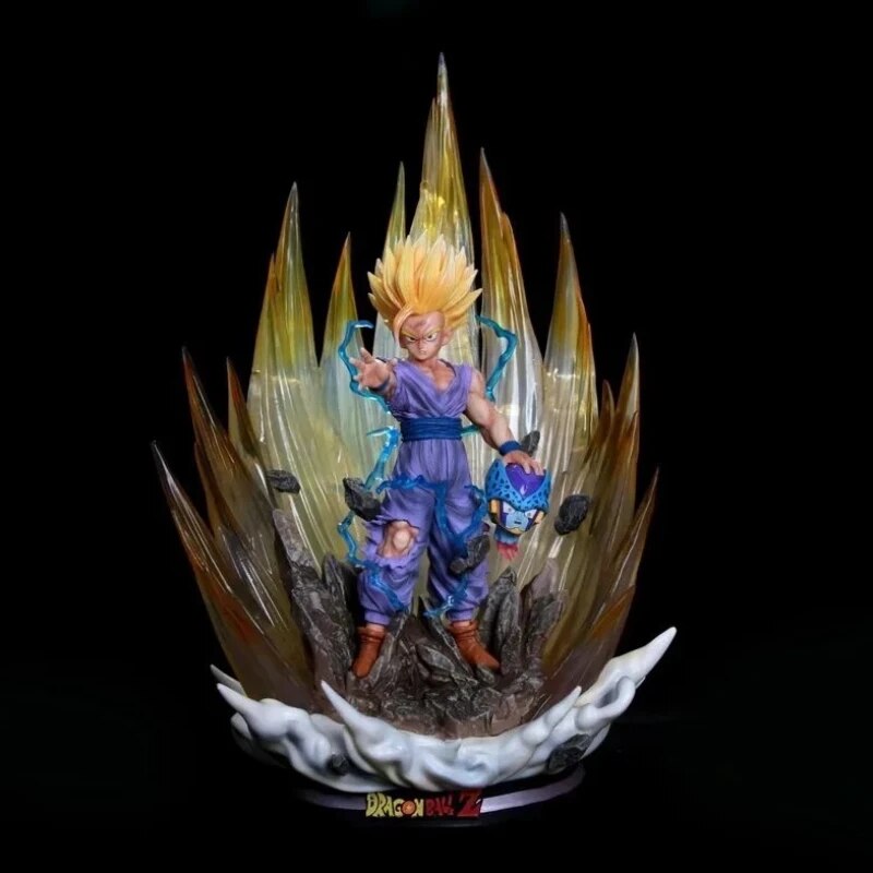 Anime Dragon Ball Son Gohan Figure Super Saiyan Figurine Gohan Gk 42CM with Light PVC Action Figures Collection Model Toys Gifts