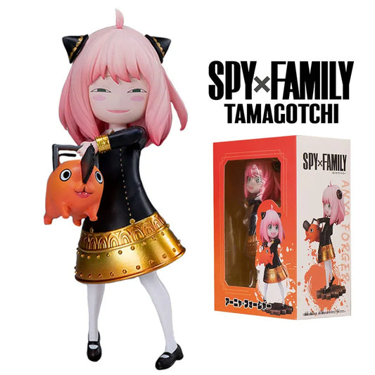 Figura de acción de PVC de 17CM Anya Forger &amp; Pochita SPY X FAMILY Chainsaw Man, estatua de resina, figura de acción de Anime, figura de cabeza reemplazable, Juguetes Manga