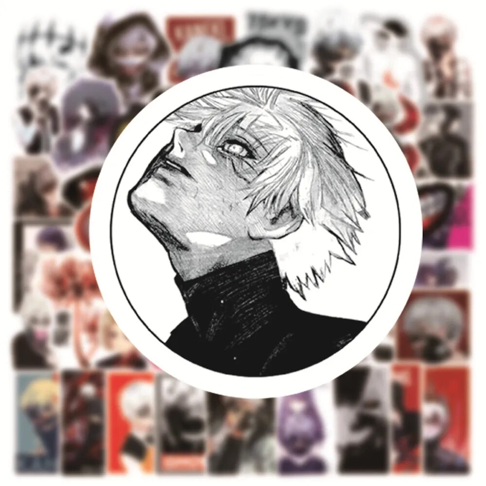 10/30/50PCS Anime Tokyo Ghoul Character Sticker for Luggage Laptop IPad Skateboard Gift Journal Waterproof Sticker Wholesale