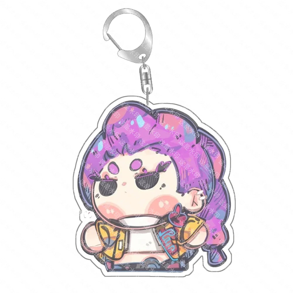 Anime Classics Game Collection Toy K-Pop Demon Hunters Preorder Huntr-x Keychain - Fan Art Self Made Acrylic Charm Gift