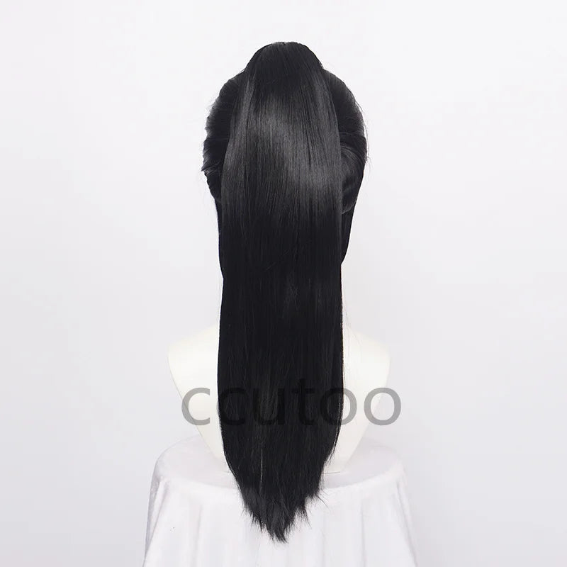 ccutoo Black Synthetic Dororo Hyakkimaru Cosplay Wig Chip Removable Ponytail Osamu Tezuka + Wig Cap