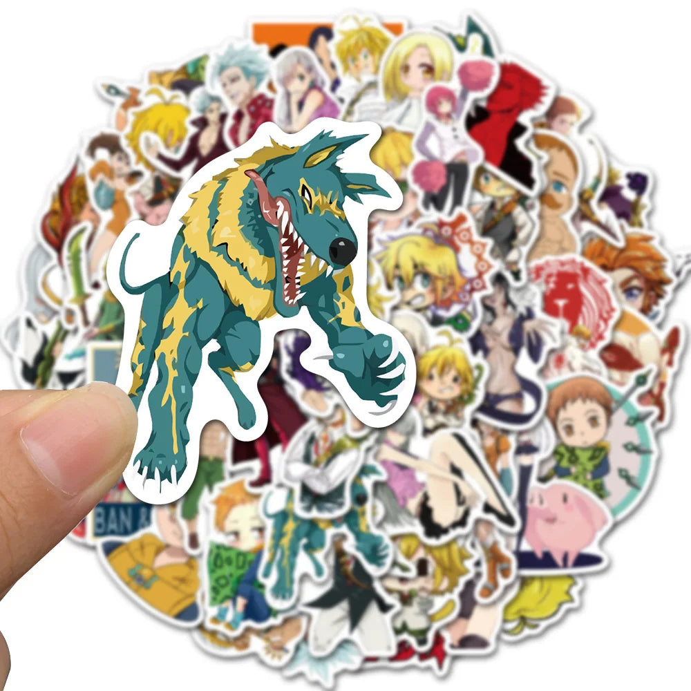 10/50PCS Japan Anime The Seven Deadly Sins Stickers Waterproof for DIY Guitar Laptop PS4 Skateboard Kids Toys Sticker