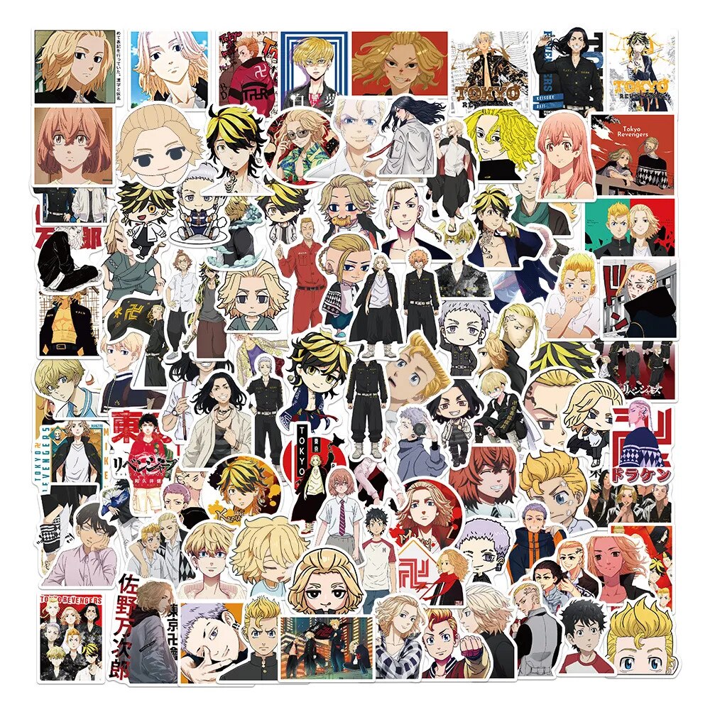 100pcs Varied Japanese Anime Stickers Attack on Titan Spirited Away Dragon Ball Haikyuu Cute Waterproof Phone Case Kids Toys