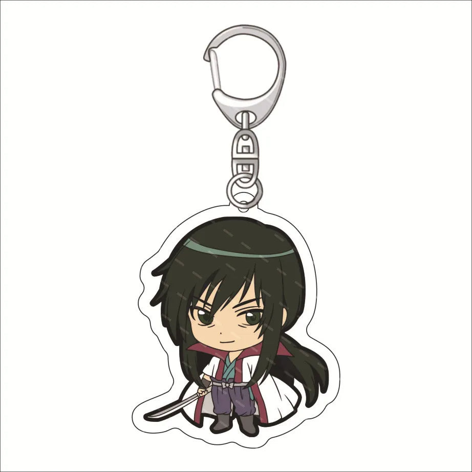 Rurouni Kenshin Keychain Double Sided Acrylic Cartoon Key Chain Women Pendant Anime Accessories Men Keyring Fans Collect Gift