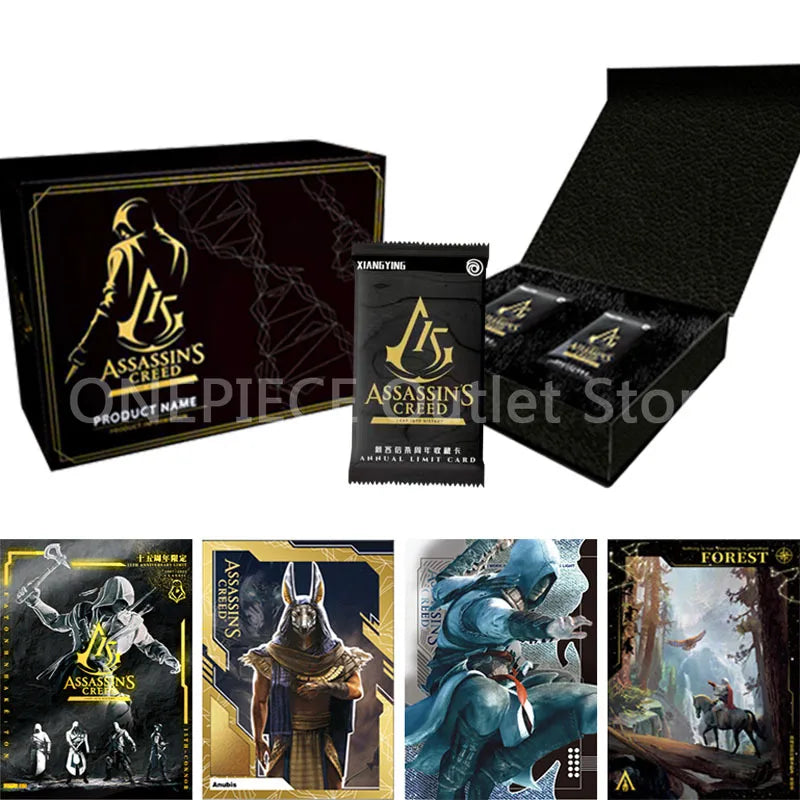 2023 New Assassin's Creed 15th Anniversary Collection Commemorative Cards Anime Figures Rare Limited Flash Game Cards Kids Gift