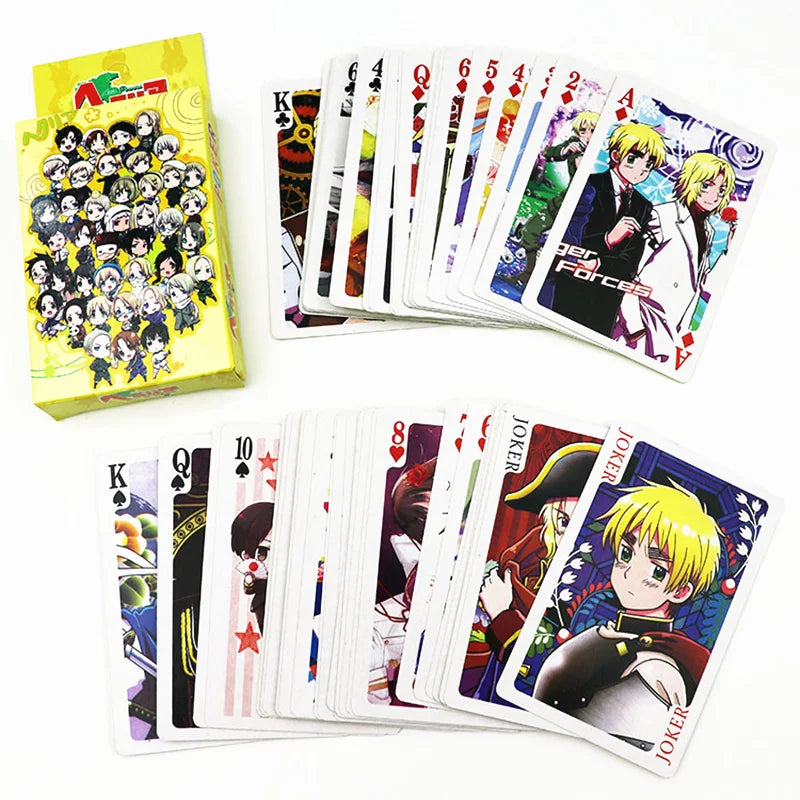 Anime Poker Board Game Card Toy Attack On Titan Death Note Ninja BLEACH Fairy Tail Date A Live Madoka Cartoon Deck Collection