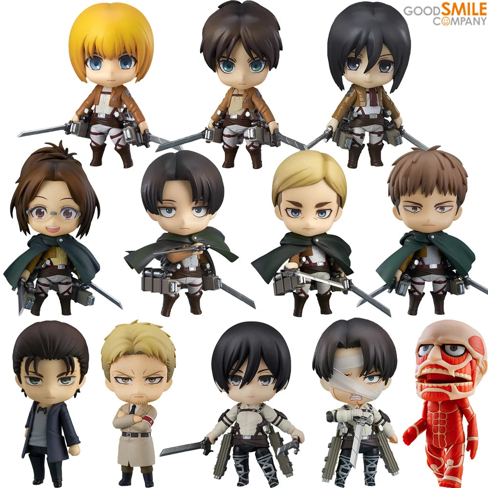 All Types Attack On Titan Nendoroid Eren Mikasa Armin Erwin Levi Hange Action Anime Figure Model Toys (Good Smile Company)