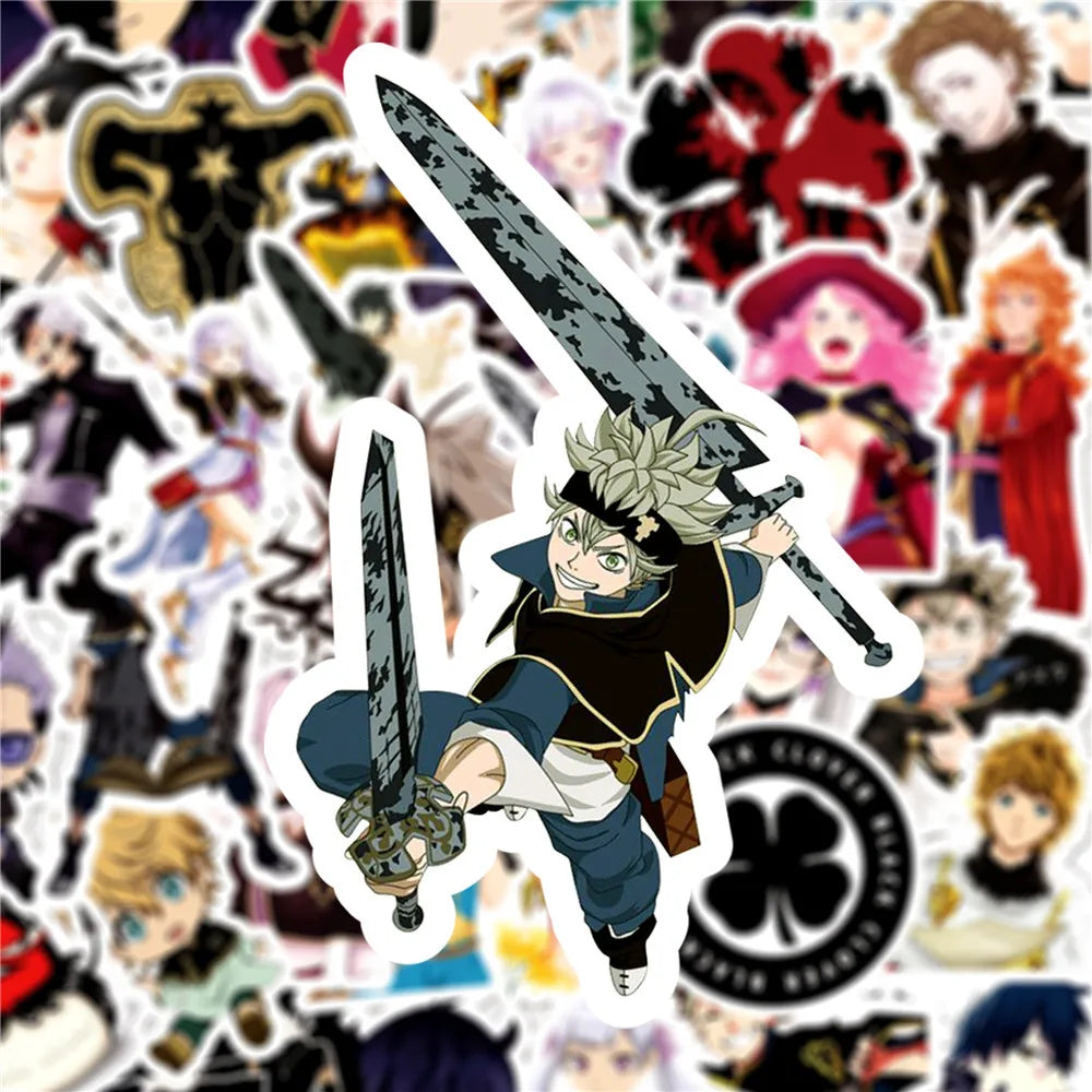 Cartoon Anime Black Clover Stickers For Car Laptop Phone Stationery Decor Vinyl Decals Waterproof Sticker Kids Toys Gifts