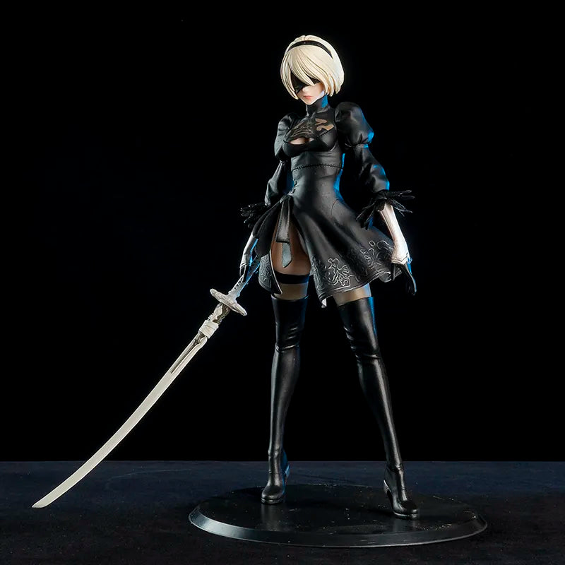 Figura de acción modelo NieR Automata 2B de 28cm, figuras coleccionables de Anime, estatua, muñeco coleccionable, decoración, juguete para regalo