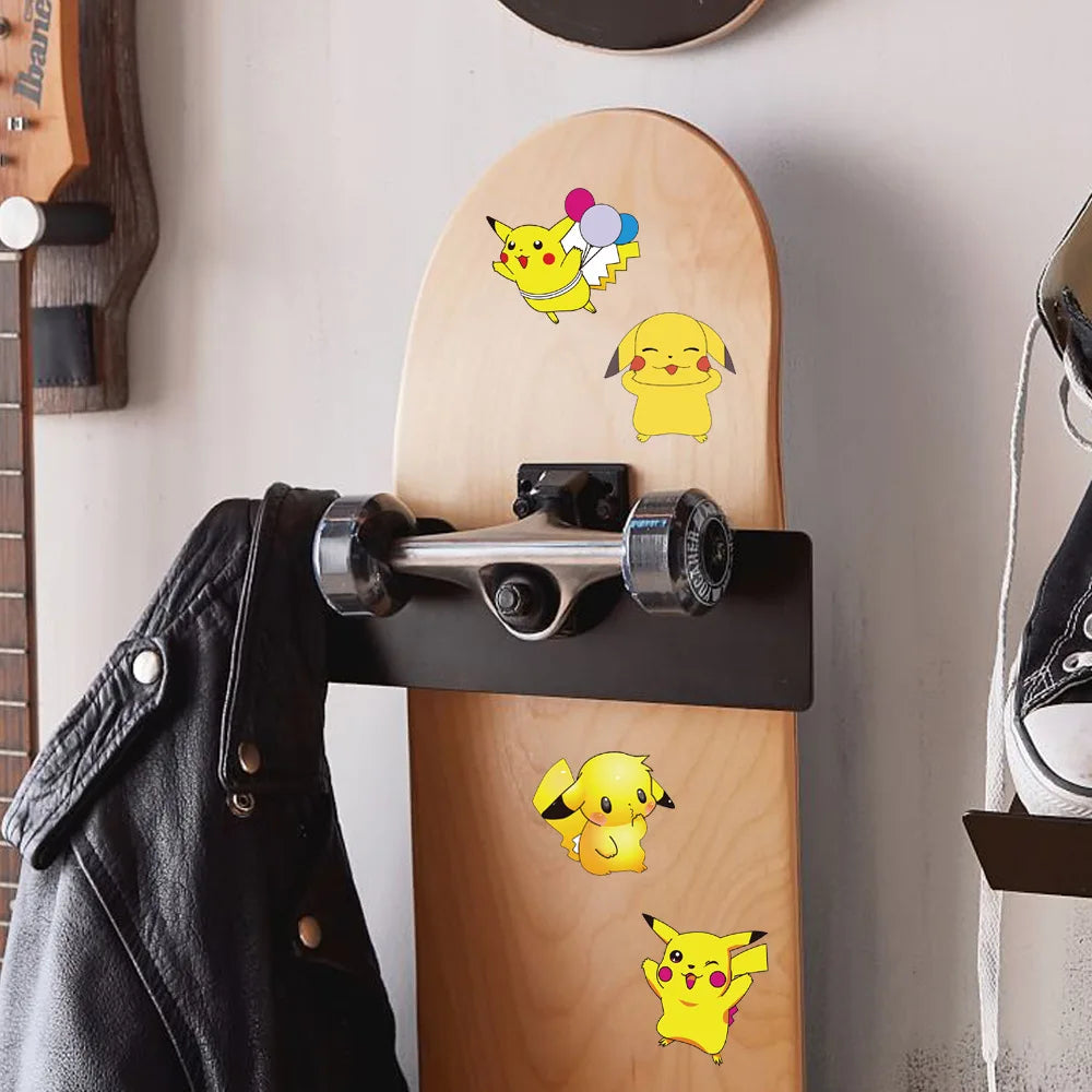 10/30/50/100PCS Cute Pikachu Pokemon Anime Stickers DIY Car Motorcycle Travel Luggage Guitar Fridge Laptop Graffiti Fun Sticker