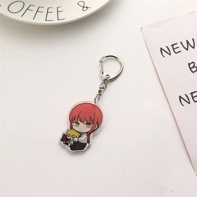 Anime Chainsaw Man Keychain Pochita Power Makima Angel Hayakawa Aki Key Ring 5cm Acrylic Charm Key Chain