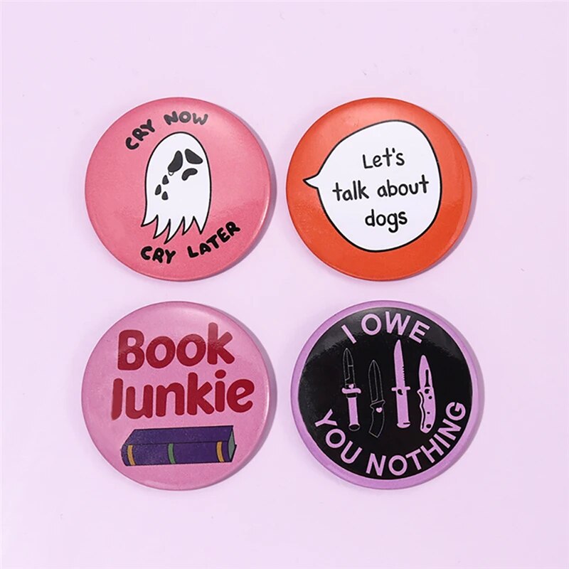 Metal Lapel Pins Cute Circular Enamel Badges Stranger Things Manga Brooches For Women Genshin Impact Backpacks Hijab Jewelry