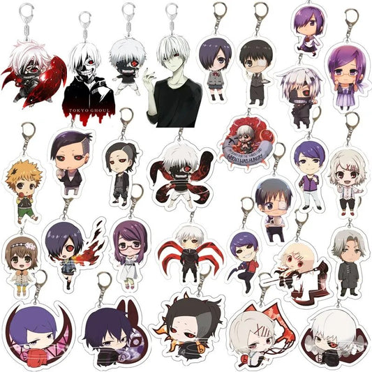 Anime Tokyo Ghoul Kaneki Ken Keychain Cosplay Acrylic Key Chain Pendant Keyring Prop