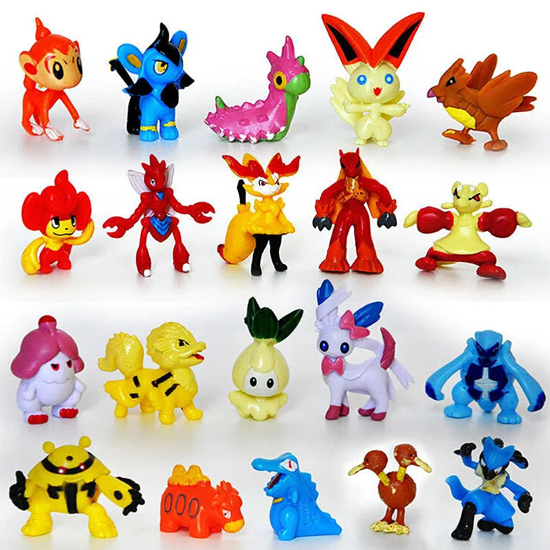 144 Pcs/Lot Mini Pokemon Figure Pikachu Kids Model Toys 2-3cm Kawaii Figurine PVC Dolls 6*24pcs Toys Wholesale