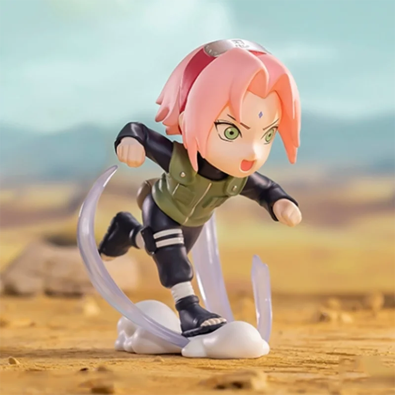 POP MART Naruto Sasuke Ninja World War Series Anime Action Figure Guess Bag Ornament Figurines Home Decor Desktop Dolls Model