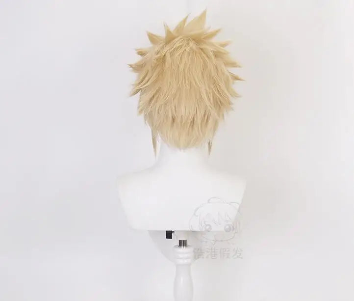 Anime Final Fantasy VII FF7 Cloud Strife Linen Blonde Cosplay Wigs Heat Resistant  Hair Wig