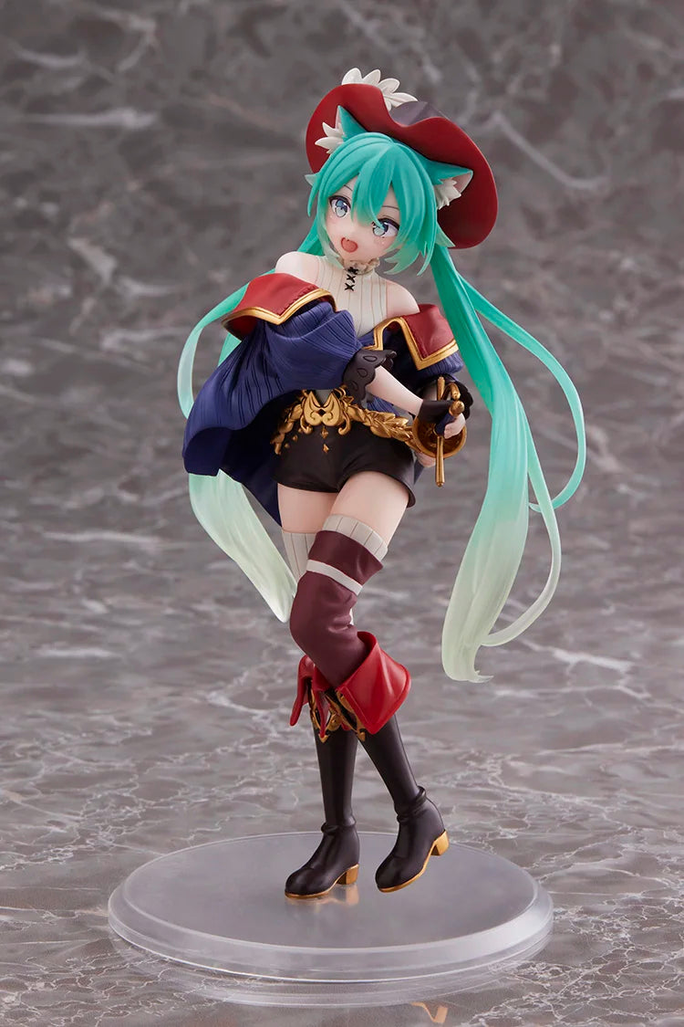 In Stock Original TAITO Hatsune Miku Vocaloid Fairy Tale Series Puss in Boots 18Cm Pvc Anime Figure Action Figures Model Toys