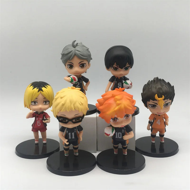 6/8 Uds figuras de Anime Haikyu Shoyo Kageyama Tobio figuras de acción juguetes lindos coleccionista Brinquedos muñeca deportiva estatuilla juguete Haikyu