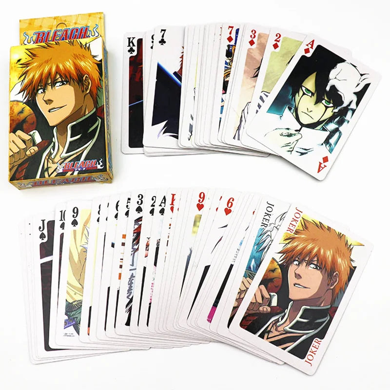 Anime Poker Board Game Card Toy Attack On Titan Death Note Ninja BLEACH Fairy Tail Date A Live Madoka Cartoon Deck Collection